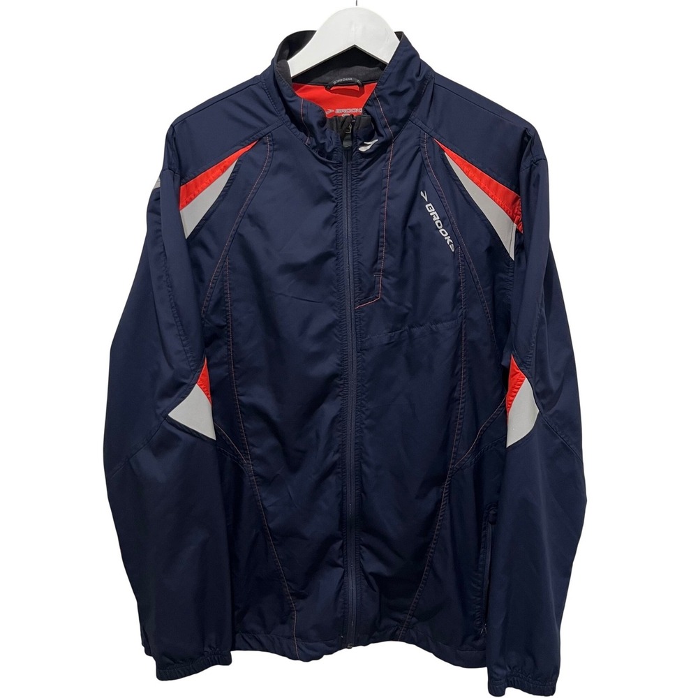 Brooks Equilibrium‎ Jacket Mens XL Windbreaker Full Zip Athletic Running Outdoor